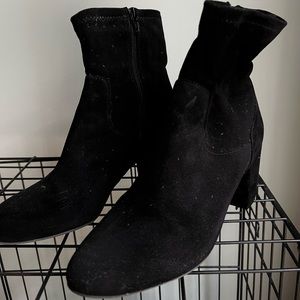 Black Faux Suede Booties
